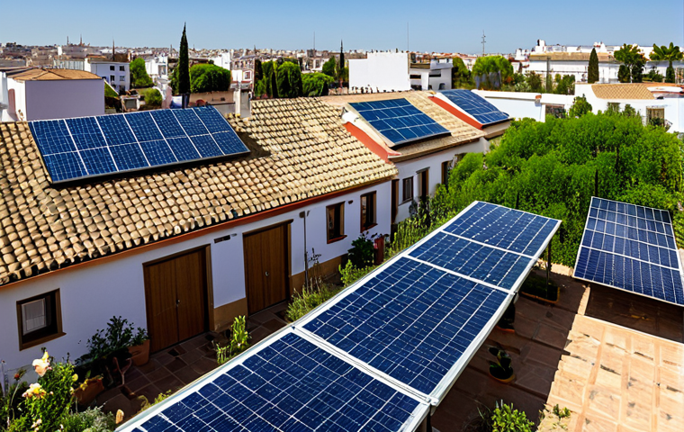 기후 난민과 도시 개발 계획 - Resilient Housing in Seville**
"Andalusian-style houses in Seville, Spain, featuring solar panels, ...